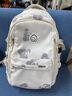 回力书包女高颜值初中生高中生大容量双肩包轻便百搭大学生背包电脑包 白色印花【冲天鸭挂件】 实拍图