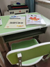 晶霄儿童学习桌椅套装作业课桌子小孩书桌写字桌学校小学生家用可升降 【校园pro款】双柱课桌+椅太子绿 实拍图