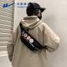 回力国潮胸包男休闲运动单肩包男生小背包学生潮流斜挎包男士挎包腰包 黑色【随机徽章4枚】 实拍图