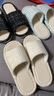 百慕倾臣亚麻拖鞋女小香风四季居家居室内外新款轻便吸汗透气情侣凉拖鞋男 白色 40-41 适合39-40 实拍图