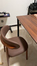 椅子餐椅全实木餐厅椅家用餐桌靠背椅网红皮凳子北欧现代酒店歺椅 胡桃色+咖啡猫抓皮（自己安装） 实拍图