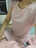 蕉内300S女士睡裙莫代尔夏季凉感短袖睡衣防走光花瓣袖带杯bra家居服 实拍图