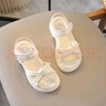 女童凉鞋公主鞋软底包头2025夏季新款玛丽珍淑女风魔术贴儿童凉鞋 米白色 32 码内长约20cm 实拍图