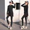 柯帛新款瑜伽服女套装显瘦透气秋冬季长裤训练跑步健身房运动套装大码 黑色五件套 L160-168高  105-120斤 实拍图