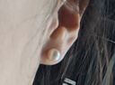 黑白金珍珠akoya海水珍珠18k金托耳坠圆型女送女友爱人妈妈 花珠品质6.5-7mm 实拍图