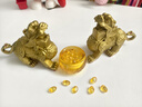 缤越黄铜貔貅摆件风水公母一对水晶聚宝盆客厅玄关装饰品办公室开业 实拍图