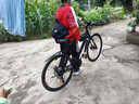 永久公路车自行车直把弯把山地车男女越野变速700C单车青少年竞速赛车 钢架 黑色 24速 燕把辐条轮 实拍图