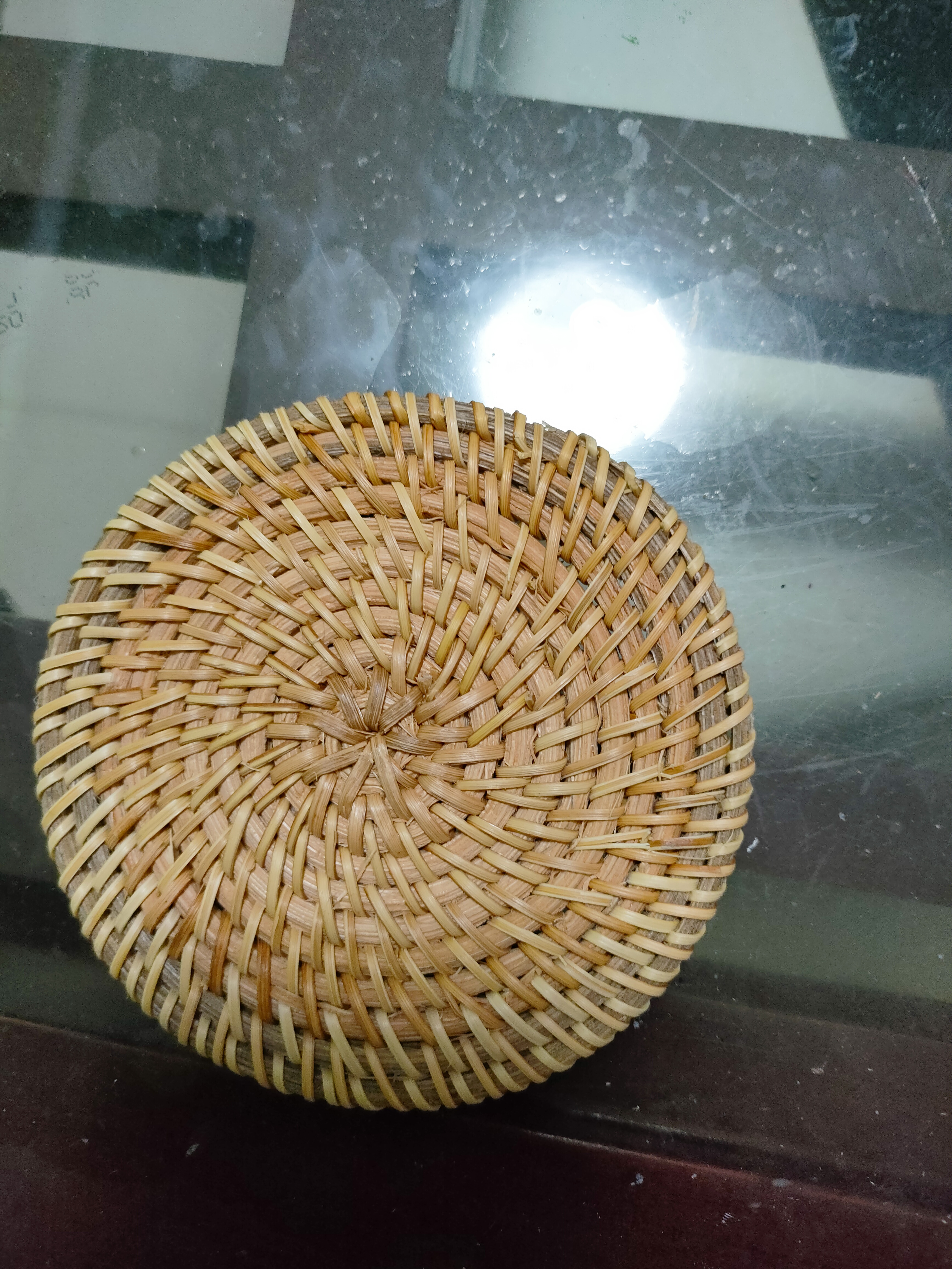 唐瓴越南老藤编杯垫茶具手工餐垫桌藤垫隔热菜垫子碗垫创意紫砂壶碗垫 圆形隔热垫（直径10cm) 实拍图