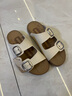 百丽（Belle）周雨彤同款QQ吐司1代升级款勃肯鞋女沙滩拖鞋D6B1DBT6 米白 （1代升级版） 38 (240mm) 实拍图