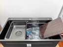 欧琳（OULIN）厨房水槽大单槽304不锈钢纳米手工水槽750*460 旗舰款9158H配L009H三出水抽拉龙头 实拍图