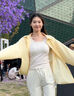 小野和子防晒衬衫2025夏季新款冰丝防晒衣高级时尚防晒服夏季轻薄款外套 【轻薄抗皱】奶油黄 L （175-185cm，120-150斤） 实拍图
