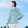 特步防晒衣女夏装绵绵冰3.0冰丝透气UPF50+抗紫外线运动服户外外套 天青色 XL 实拍图