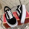 VANS范斯官方 Old Skool Platform酷感黑厚底增高女鞋板鞋 黑色 38 实拍图