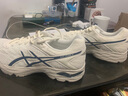 亚瑟士ASICS男鞋网面跑步鞋缓震跑鞋透气舒适运动鞋 GEL-FLUX 4 米色/蓝色102 41.5 实拍图