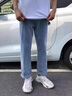 真维斯牛仔裤男2025春秋季宽松直筒青少年休闲裤子九分潮流男款百搭长裤 10923/S336 浅蓝色 XL 实拍图