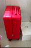 袋鼠（KANGAROO）行李箱男大容量拉杆箱商务出差万向轮密码箱高颜值拉链登机旅行箱 中国红【复古直角拉链款】 26英寸 【长途旅行】 实拍图