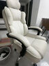 科幻猩电竞椅电脑游戏椅舒服久坐家用椅子办公椅可躺可升降椅座椅躺椅 超纤皮-米白+头枕+脚踏+乳胶坐垫-钢制脚 滑轨扶手 实拍图