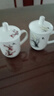 陶瓷带盖茶杯办公会议杯家用泡茶水杯棋牌室杯子宾馆白瓷水杯定制 梅兰竹菊【4个一套】 带盖杯 实拍图