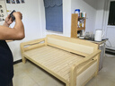 宇妍阁 实木沙发床可折叠小户型多功能书房坐卧两用1.5米客厅双人沙发床 软包清漆色204长*拉开180 【纯实木加厚材质】送床垫+5枕 实拍图