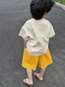 G.DUCKKIDS小黄鸭童装男童套装夏季2025儿童衣服宝宝潮酷太空人短袖两件套潮 太空人套装 米白色geioqgg 100 建议2~3岁【 90-100cm】 实拍图