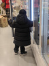 保姆鹅  儿童羽绒服宝宝中长款护脸加厚鸭绒外套防风保暖童装冬装 炭黑 140 实拍图