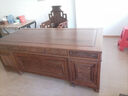 景典 红木家具 非洲鸡翅木（学名：非洲崖豆木）办公桌中式大班台老板桌实木书柜桌组合 1.6米办公桌配大官帽椅 实拍图