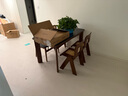 林氏家居复古实木餐桌岩板餐桌家用大板吃饭桌子餐椅组合可可系列LH586R1 【复古色|岩板款|1.4m】实木餐桌 实拍图