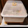 海佳达宝宝奶瓶收纳箱沥水架放婴儿辅食工具餐具水杯带盖防尘碗筷收纳盒 【红色】中号-送4支沥水架 实拍图