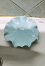 fw创意欧式陶瓷香皂盒沥水简约时尚肥皂盒酒店卫浴用品装饰皂碟托盘 荷叶皂碟蓝色1个 实拍图