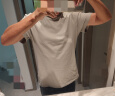 京东京造【3件89.9元】T恤男短袖男男士T恤夏季白小T男女同款 卡其绿色 XL 实拍图