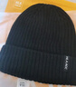 海澜之家（HLA）帽子男士秋冬季保暖加绒毛线针织帽女含羊毛防风防寒 黑色 实拍图
