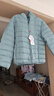 鸭鸭（YAYA）佟丽娅同款轻薄羽绒服女新款秋冬季休闲短款连帽保暖轻便韩版外套 灰绿色 4XL 实拍图