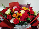 馨仪鲜花速递玫瑰向日葵康乃馨花束生日礼物全国同城配送 向日葵康乃馨玫瑰混搭花束 实拍图