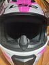 LS2情侣摩托车头盔男女机车赛车四季全盔儿童盔防雾大尾翼802 特白/粉红摩擦 L(建议53-54头围) 实拍图