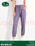 松山棉店女士舒适休闲裤夏季薄荷罗纹凉感防蚊冰丝宽松显瘦阔腿裤 收口-葡萄紫 L (165) 实拍图