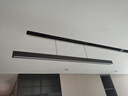 鹿家良品（LUUGAA）一字餐厅吊灯现代简约极简长条餐厅灯吊灯吧台办公室餐桌中山灯具 【二代升降】120cm黑色1.4~1.7m桌三色光 实拍图