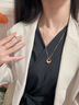 伊黛儿金色圆环水滴长款毛衣链女2025新款轻奢高级感项链小众脖子配饰品 L2640高街水滴毛衣链 实拍图