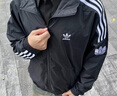 adidas休闲简约三条纹梭织立领夹克外套男装秋季阿迪达斯三叶草   深蓝(推荐选大一码)   L 实拍图