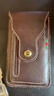 新款真皮手机腰包男双层穿皮带工地干活户外运动竖款牛皮手机腰包 7.2寸(咖啡色) 19.3*10.5*2厘米 实拍图