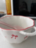少女心草莓双耳碗勺汤碗沙拉碗饭碗家用碗高颜值年轻人釉下彩餐具 蝴蝶结双耳碗（1碗1勺） 实拍图