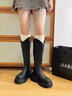 自由系及膝袜子女小腿堆堆袜抗菌抗起球秋季分段式压力高弹长筒袜靴子袜 实拍图