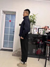 鲁宾克毛呢裤子男春秋冬季新款港风潮牌加绒休闲裤男宽松直筒阔腿长裤男 黑色 XL （建议125-140斤） 实拍图
