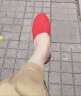 汤姆斯帆布鞋女士夏季新款时尚一脚蹬懒人鞋子休闲平底学生鞋套脚透气 辣椒红(TM1816W) 37 实拍图