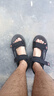 昌祥回力凉鞋男新款夏季外穿开车透气夏天防滑耐磨男士运动休闲沙滩凉拖男 黑色 42 实拍图