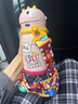 babycare婴儿保温杯儿童水杯不锈钢恐龙保温杯带吸管直身杯宝宝外出带手柄 莱特玫 【背带款450ml】 实拍图