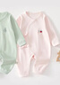 2件婴儿连体衣纯棉新生儿宝宝哈衣外出爬服春秋无骨打底内衣睡衣 两件装-(绿绣标+紫绣标) 52cm 实拍图