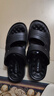 奥康（Aokang）凉鞋沙滩鞋男鞋舒适休闲露趾透气两穿简约拖鞋 黑色44码 实拍图
