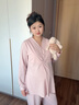 雅特茂月子服纯秋冬季产后棉孕妇睡衣款产妇待产喂奶哺乳家居服 四季180g（送胸垫）柔雾玫瑰1450 L 实拍图
