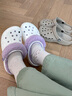 卡骆驰（CROCS）秋冬新品休闲鞋秋冬洞洞鞋贝雅暖绒暖棉|206633 白/淡紫 -577(建议买大一码) 36 /37(220mm) 实拍图