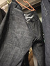 罗蒙（ROMON）男士牛仔裤男秋冬商务休闲裤男弹力直筒男裤厚款深档直筒长裤高腰 黑色+深蓝【春秋】 厚款 36 实拍图